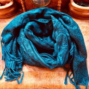 ❄️Beautiful long scarf,Wrap scarf,Blue green scarf